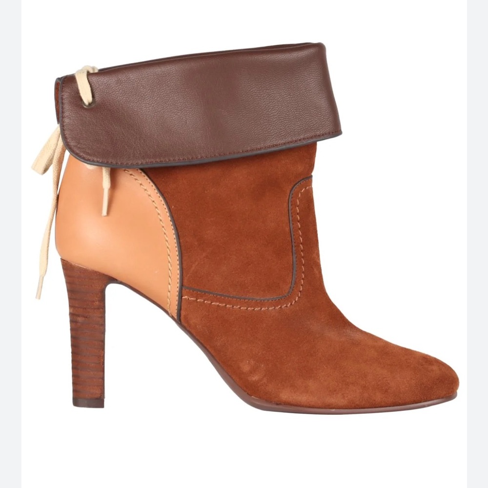 See by Chloe Elegant Brown Suede Ankle Boots size 37 1/2 - Picture 12 of 14